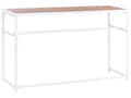 Miniatyrbilde 1 av 9: Utendørs spisebord Hvit og Brun Metall Syntetisk tre 150 x 50 cm 2 personer Rektangulær form Moderne stil Hagebord Barbord Hagemøbler