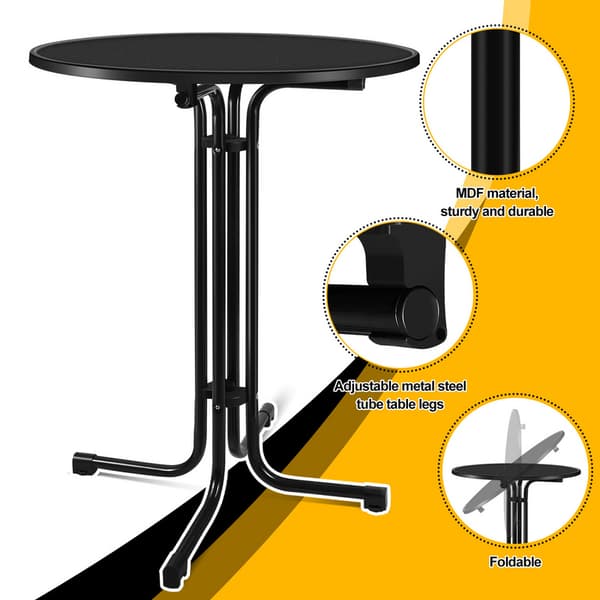 2x 80cm högt barbord 110cm högt för inom- eller utomhusbruk Svart