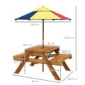 Miniatyrbild 3 av 7: Rootz Kindergarten Picnic Table Set - Outdoor Furniture - Play Area - Weatherwast Wood - 89cm x 80,5 cm x 142,5 cm