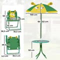 Miniatyrbild 3 av 11: Rootz Children's Garden Furniture Set - Barnstolar - Bordset - Portable & Foldble - 49,5 cm Ø Tabell, 36,5 cm x 38,5 cm Stol - Bee Design