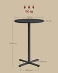 Miniatyrbillede 6 af 6: Søjlebord - Runde - 60 x 60 x 104,5 cm - Ebony Black