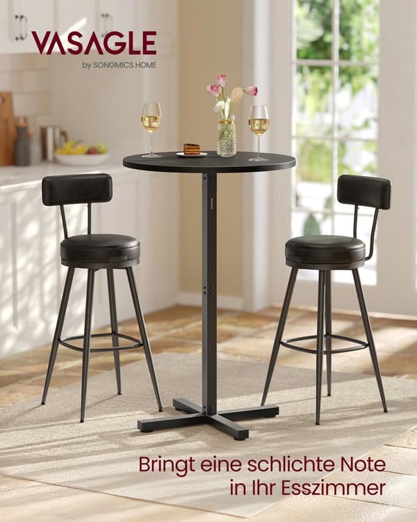 Søjlebord - Runde - 60 x 60 x 104,5 cm - Ebony Black