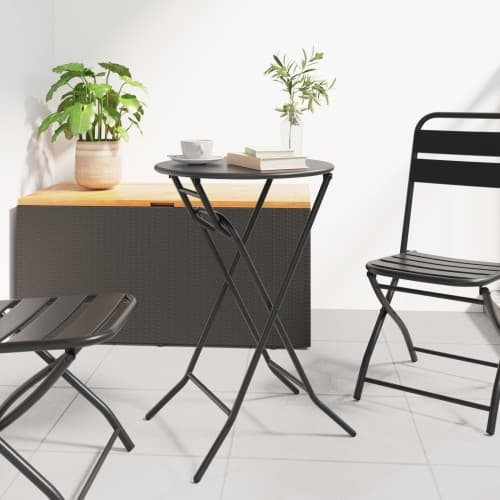Vikbart Trädgårdsbord Antracit Ø50x72 cm Stål