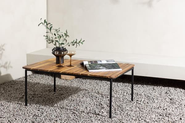 FURNLUX ULKOKAHVIPÖYTÄ PENH ACACIA & MUSTA 65CM