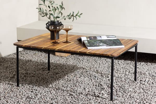 FURNLUX ULKOKAHVIPÖYTÄ PENH ACACIA & MUSTA 65CM