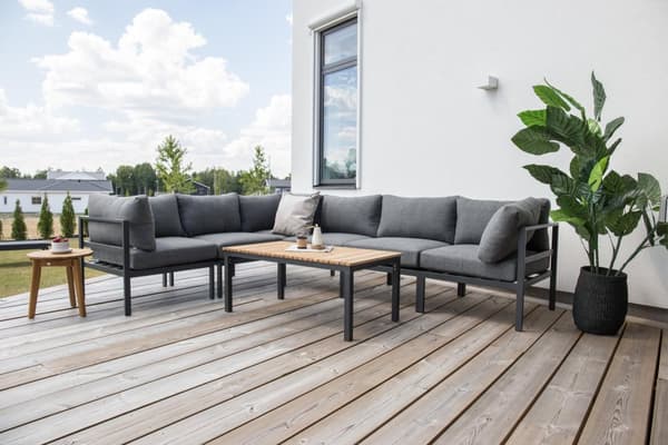 FURNLUX ULKOKAHVIPÖYTÄ BRASILIA TEAK & MUSTA 60CM
