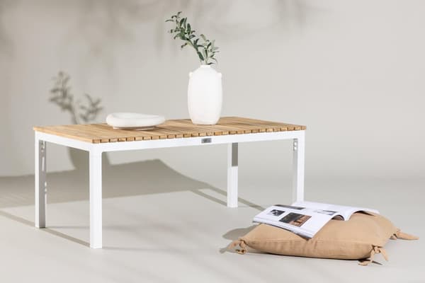 FURNLUX ULKOKAHVIPÖYTÄ BRASILIA TEAK & VALKOINEN 60CM