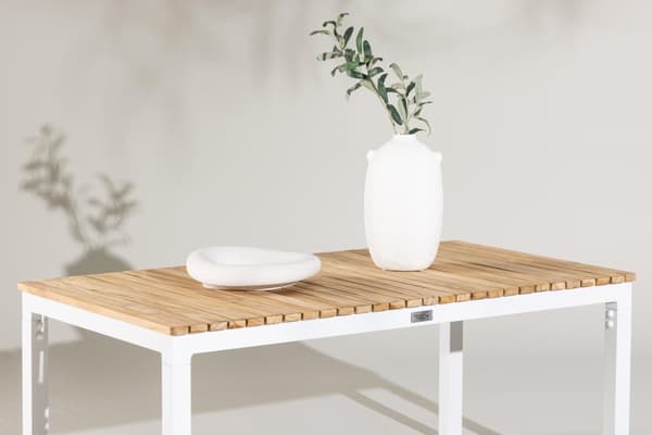 FURNLUX ULKOKAHVIPÖYTÄ BRASILIA TEAK & VALKOINEN 60CM