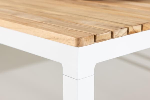 FURNLUX ULKOKAHVIPÖYTÄ BRASILIA TEAK & VALKOINEN 60CM