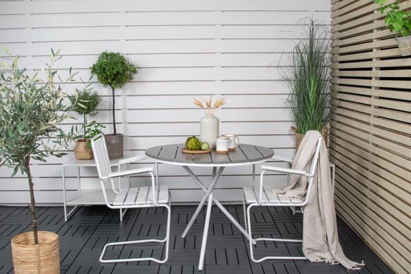 FURNLUX ULKORUOKAPÖYTÄ PARMA HARMAA & VALKOINEN 90CM