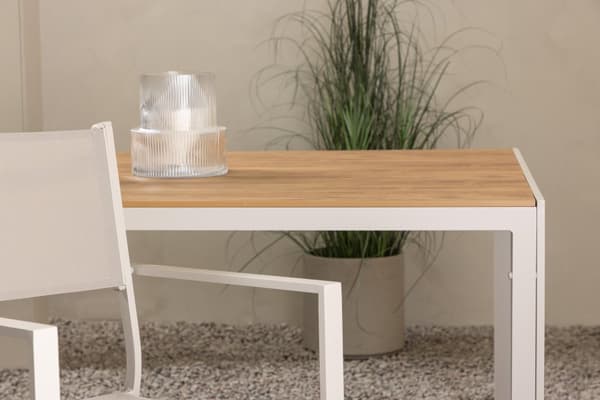 FURNLUX ULKORUOKAPÖYTÄ BREAK TEAK & BEIGE 90CM