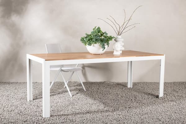 FURNLUX ULKOTILOJEN RUOKAPÖYTÄ BOIS ACACIA & VALKOINEN 100CM