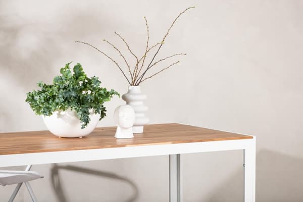 FURNLUX ULKOTILOJEN RUOKAPÖYTÄ BOIS ACACIA & VALKOINEN 100CM