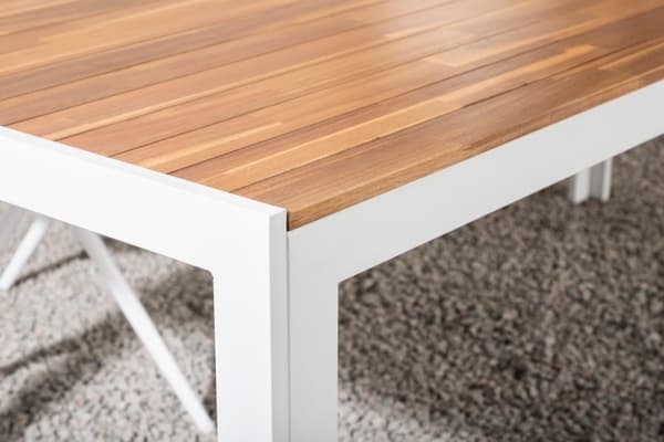 FURNLUX ULKOTILOJEN RUOKAPÖYTÄ BOIS ACACIA & VALKOINEN 100CM