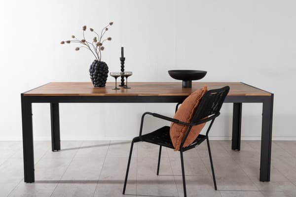 FURNLUX UDENDØRS SPISEBORD BOIS ACACIA & SORT 90CM