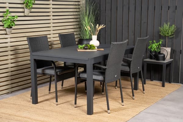 FURNLUX ULKORUOKAPÖYTÄ MARBELLA MUSTA 100CM
