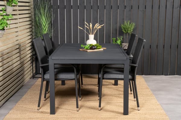 FURNLUX ULKORUOKAPÖYTÄ MARBELLA MUSTA 100CM