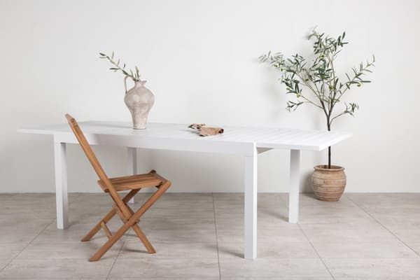 FURNLUX ULKORUOKAPÖYTÄ MARBELLA VALKOINEN 100CM