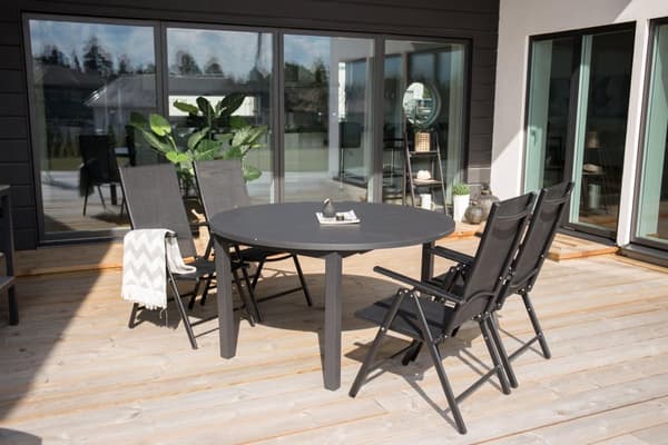 FURNLUX UDENDØRS SPISEBORD MARBELLA SORT 140CM