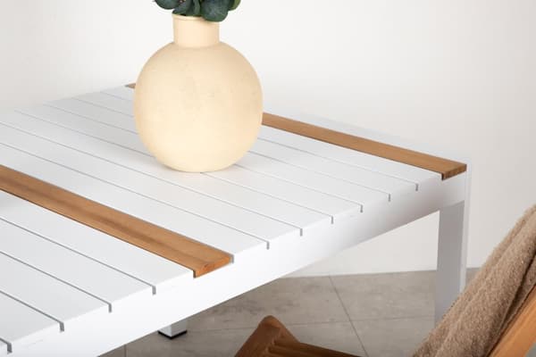 FURNLUX ULKORUOKAPÖYTÄ TOGO TEAK & VALKOINEN 90CM