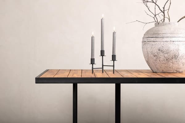 FURNLUX ULKORUOKAPÖYTÄ KHUNG AKAASIA & MUSTA 100CM