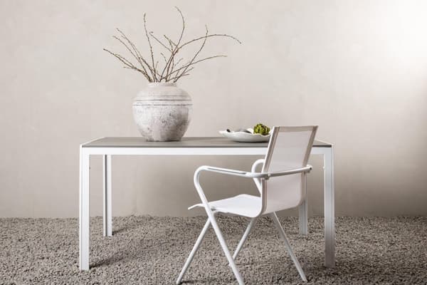 FURNLUX ULKOTILOJEN RUOKAPÖYTÄ BREAK HARMAA & VALKOINEN 90CM