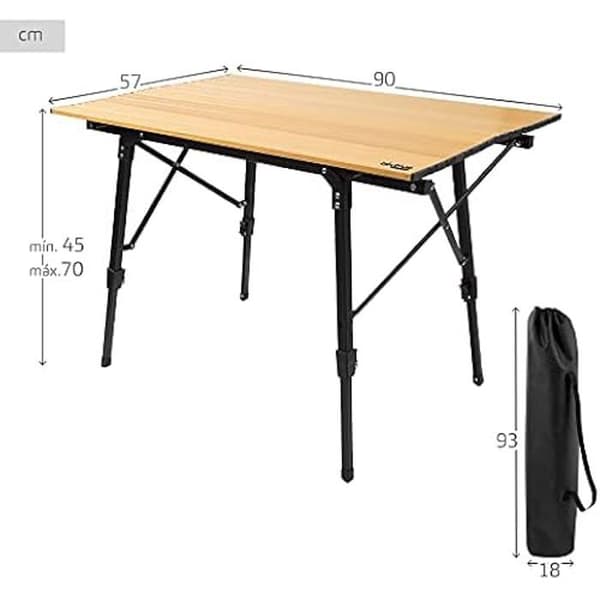 Justerbart bord - AKTIVE - 63024 - Aluminium - Brun - Justerbar höjd 40/46 cm