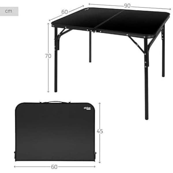 Fällbart bord - AKTIVE - 90 x 60 x 70 cm - MDF och aluminium - Halkfritt - Fällbart