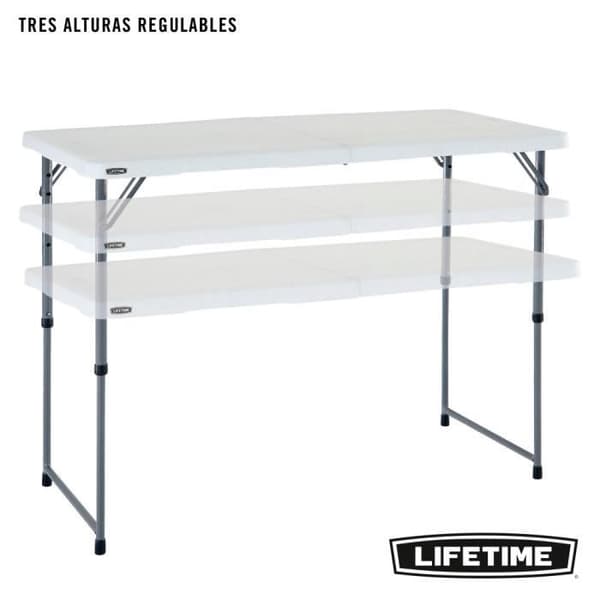 LIFETIME ultrabeständigt fällbart multifunktionsbord 122x61x56 - 91,5 cm UV100