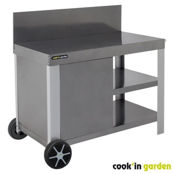 Tarjoiluvaunu - COOK'IN GARDEN - Nova 110 - Roiskesuojalla - 100% metallia