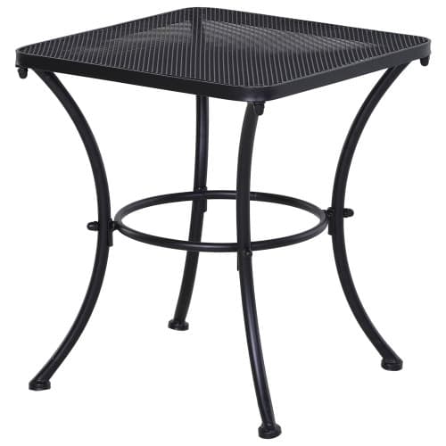 Outsunny Sidebord Sort Havebord 45x45x50cm Metal Altanbord Sofabord til Terrasse og Have