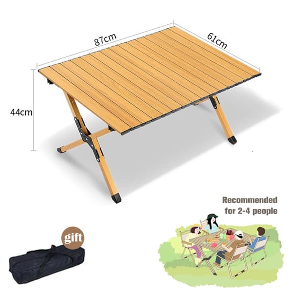 Bærbar Sammenklappelig Campingbord, Letvægtsdesign, 150KG Belastningsevne, Ideel til Udendørs Brug,B1-90CM