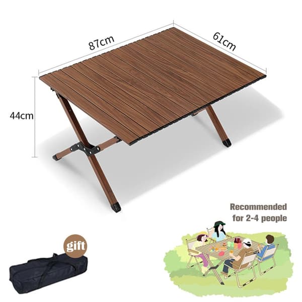 Bærbar Sammenklappelig Campingbord, Letvægtsdesign, 150KG Belastningsevne, Ideel til Udendørs Brug,C1-90CM