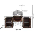 Miniatyrbillede 2 af 2: Udendørs køkkenbord, foldbart design, aluminiumslegeringsbeslag,Brun