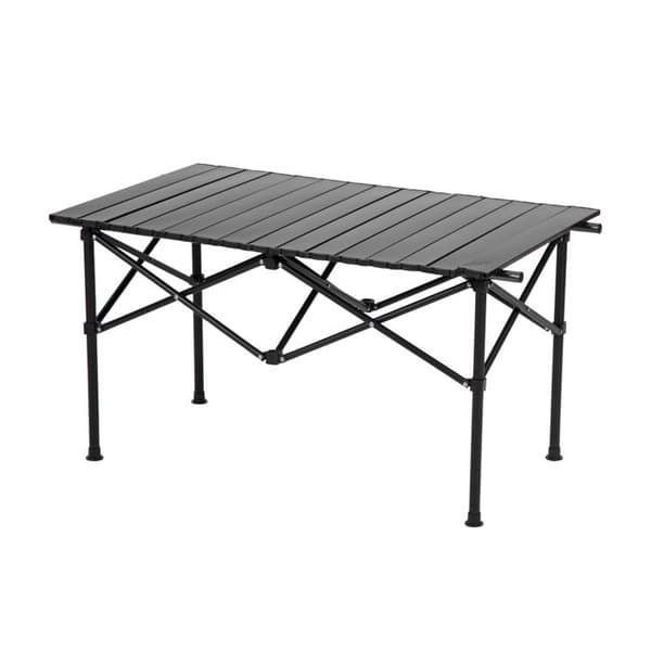 K IKIDO Campingbord - Picknickbord - Kolfiber - För fyra personer - Belastningskapacitet 60KG - Svart