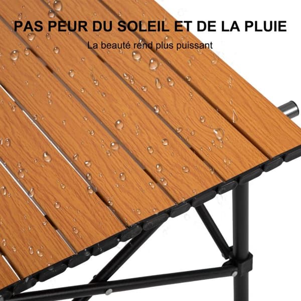 K IKIDO Pikbord - Fällbart i kolstål - För fyra personer - 90×55×58cm - Lastkapacitet 60KG - Brun