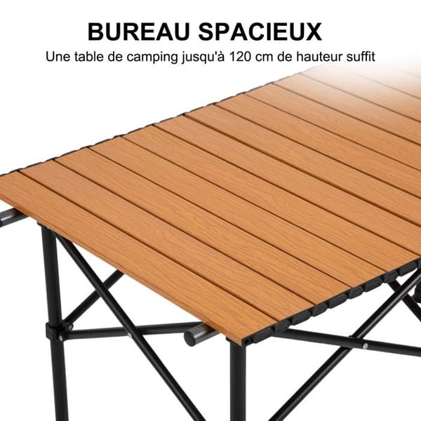 K IKIDO Pikbord - Fällbart i kolstål - För fyra personer - 90×55×58cm - Lastkapacitet 60KG - Brun