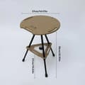 Miniatyrbillede 2 af 2: Rund Campingbord, Letvægtsdesign, Justerbar Højde,Lys kaffe