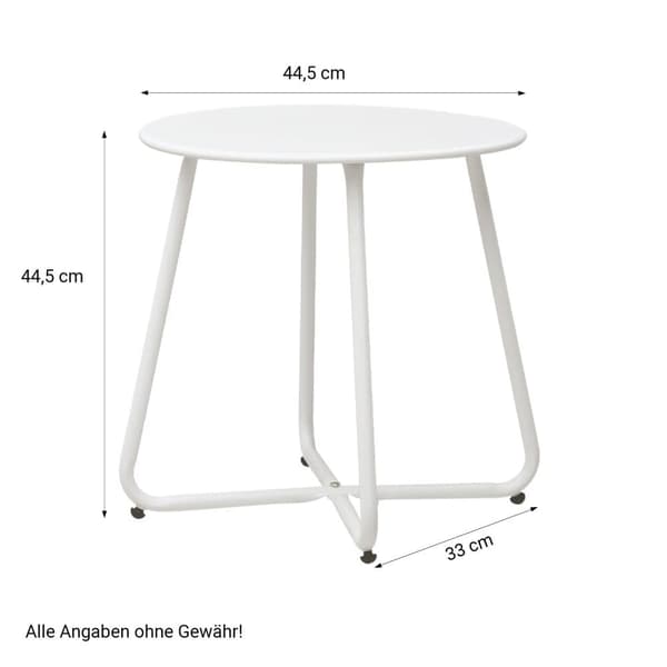 Sofabord, 44,5x44,5x44,5 cm, Hvid