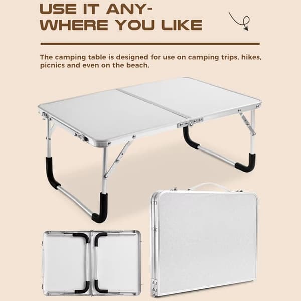 Fällbart lättvikts campingbord i aluminium
