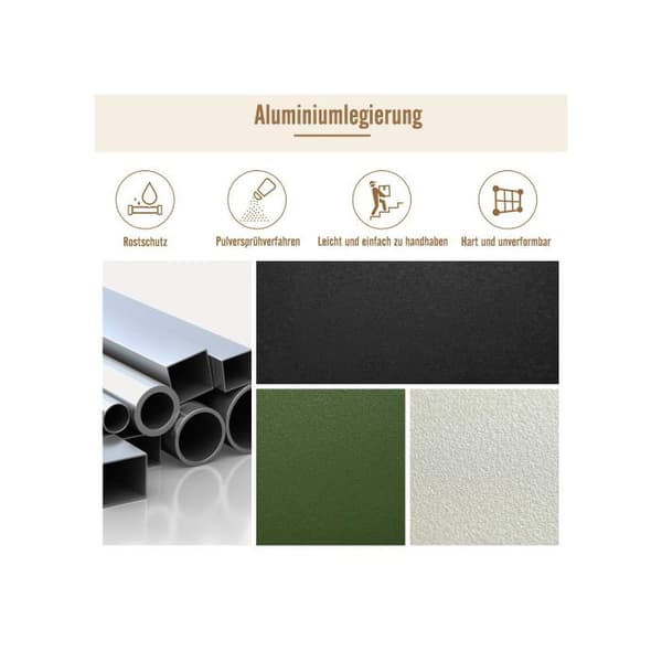Bistro balkongmöbelset i aluminium 3 delar, PE-rör, belastningskapacitet 150 kg, beige