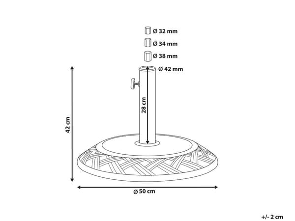 Aurinkovarjon jalka musta betonia 50 cm 23 kg 3 jalka-adapteria perinteinen tyyli