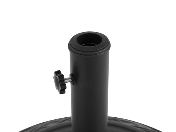 Parasolfod Sort Beton ø 50 x 23 kg Rund Udendørs Parasol base Fransk Design Hul til Hængeparasol Terrasse Altan Indretning Vejrbestandig
