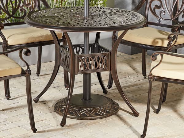 Parasollfot Brun Betong ø 50 cm 23 kg Rund form Base til parasoll Solskjerming Utendørs Hage Terrasse