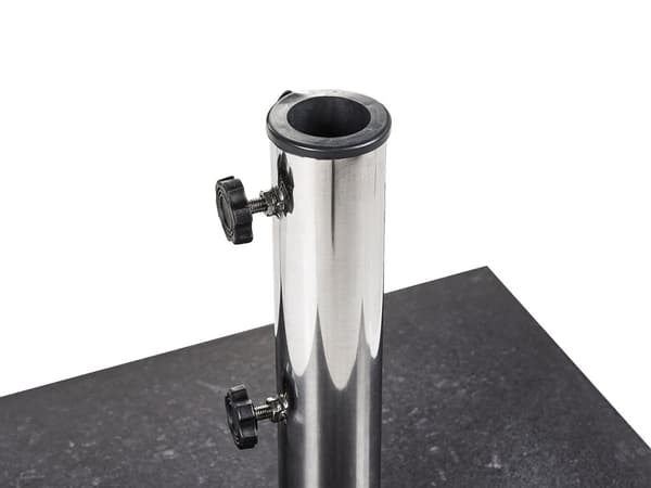 Parasollfot Svart Granitt 45 x 45 cm 25 kg Firkantet Utendørs Hage Solskjerming Parasoll