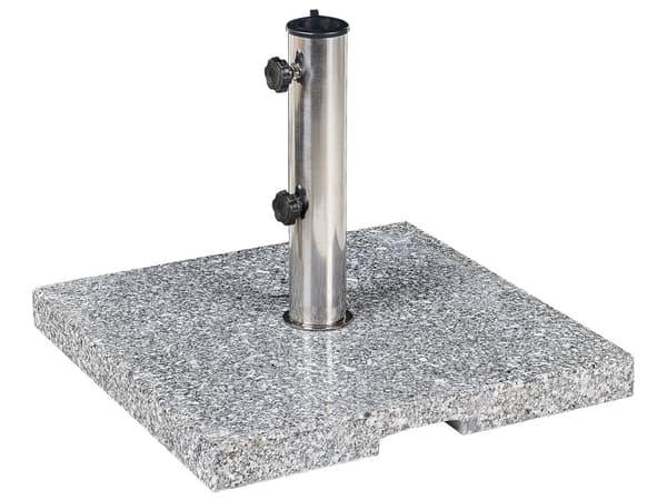 Parasollfot Grå Granitt 45 x 45 cm 25 kg Firkantet Utendørs Hage Solskjerming Parasoll