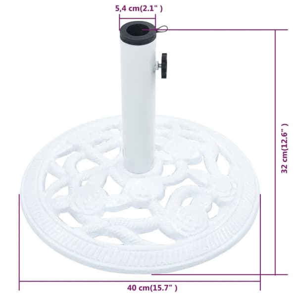 Parasollfot vit 9 kg 40 cm gjutjärn