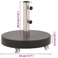 Miniatyrbillede 9 af 9: parasolfod granit 30 kg rund sort