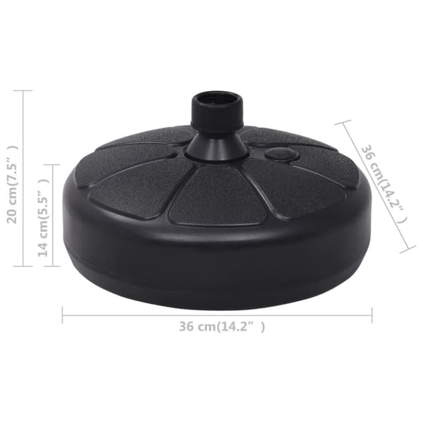 parasolfod 15 l sand- eller vandfyld sort