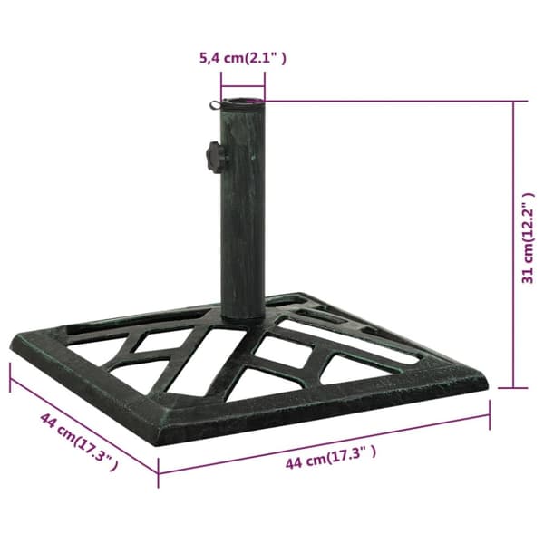 vidaXL parasolfod 44x44x31 cm støbejern grøn -  Parasolfødder